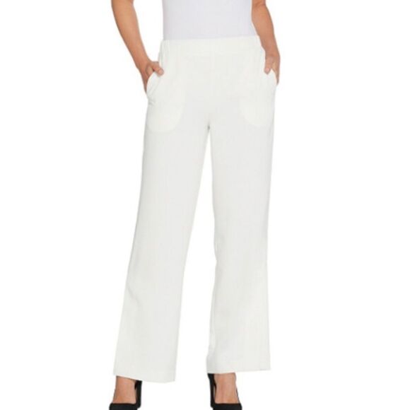 Bob Mackie Straight Leg Woven Side Slits Pants - Picture 1 of 5